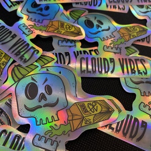 Holographic Stickers, Waterproof Vinyl Cool Stickers, Cool Waterproof Vinyl Stickers, Water Bottle Stickers, Holographic Custom Stickers