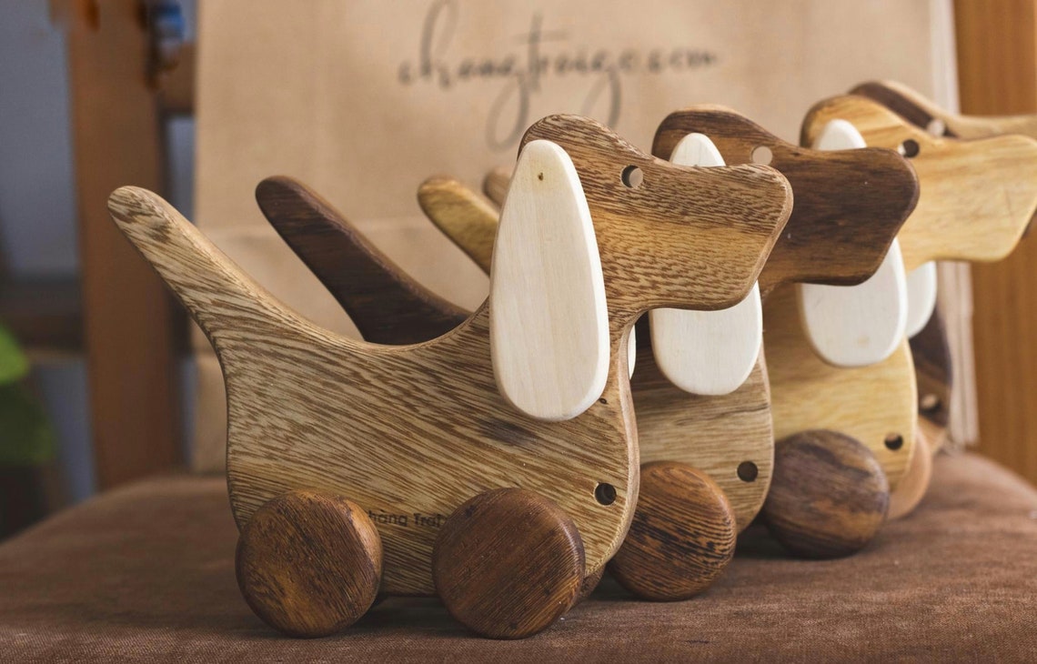 Wooden Dog Toys Puppy Personalized Toy Push Toy Custom Toy Etsy