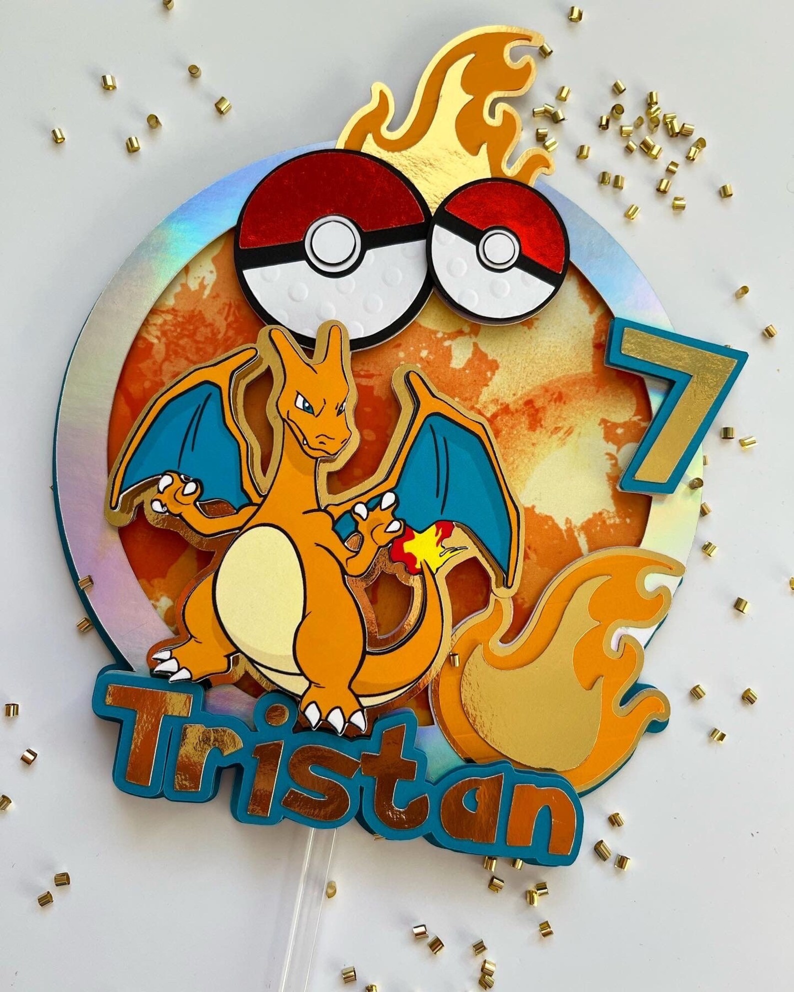 Pokemon Cake Topper Charizard Cake Topper Pokemon Party Etsy