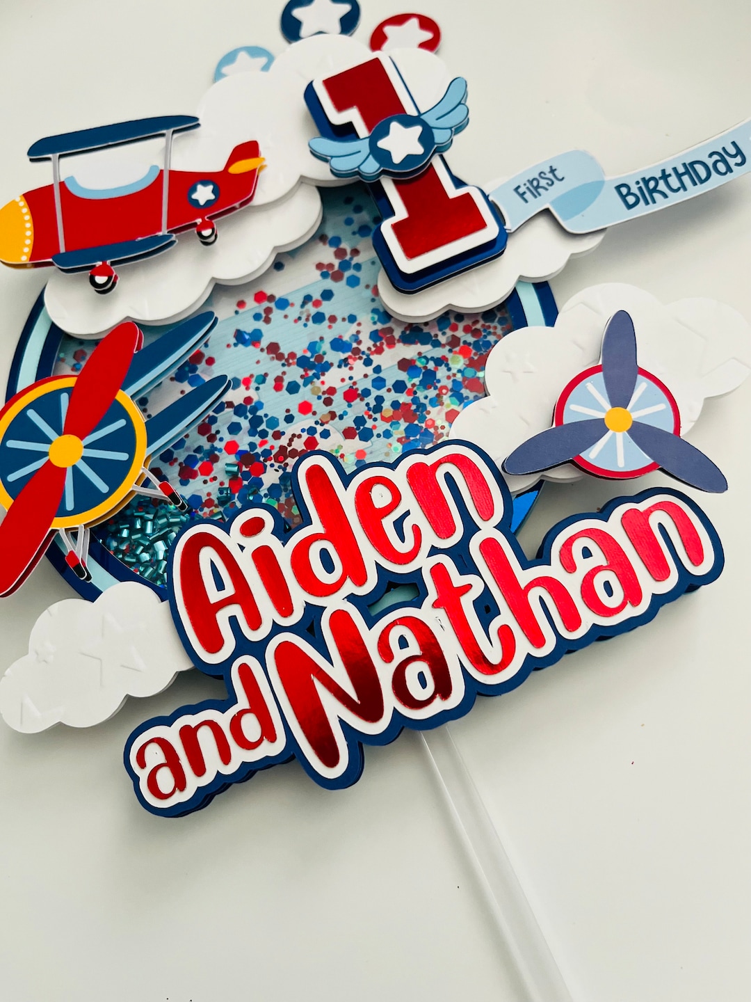 Airplane Cake Topper Airplane Party Decor Vintage Airplane Etsy