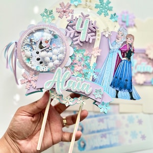 Frozen Cake Topper - Winter Party Decor - Snow Party Decor - Ice Princess Cake Topper