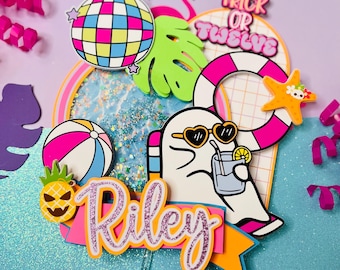 Summerween Cake Topper – Halloween Ghost Party Decor - Halloween Cake Topper - Summerween Party Decor - Summerween Birthday - Boo Party