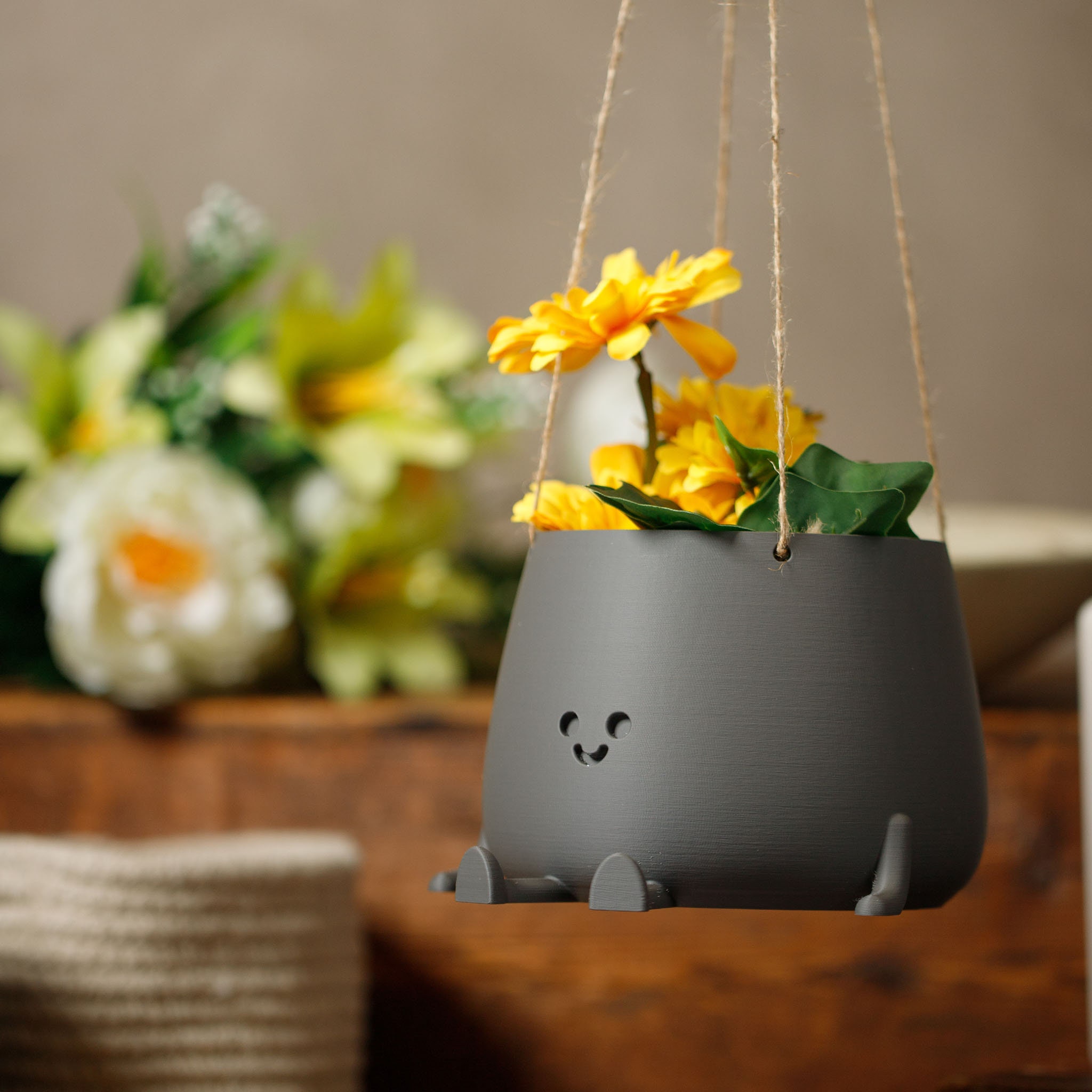 Eco eleganza il vaso felice sospeso sostenibile Blu cobalto