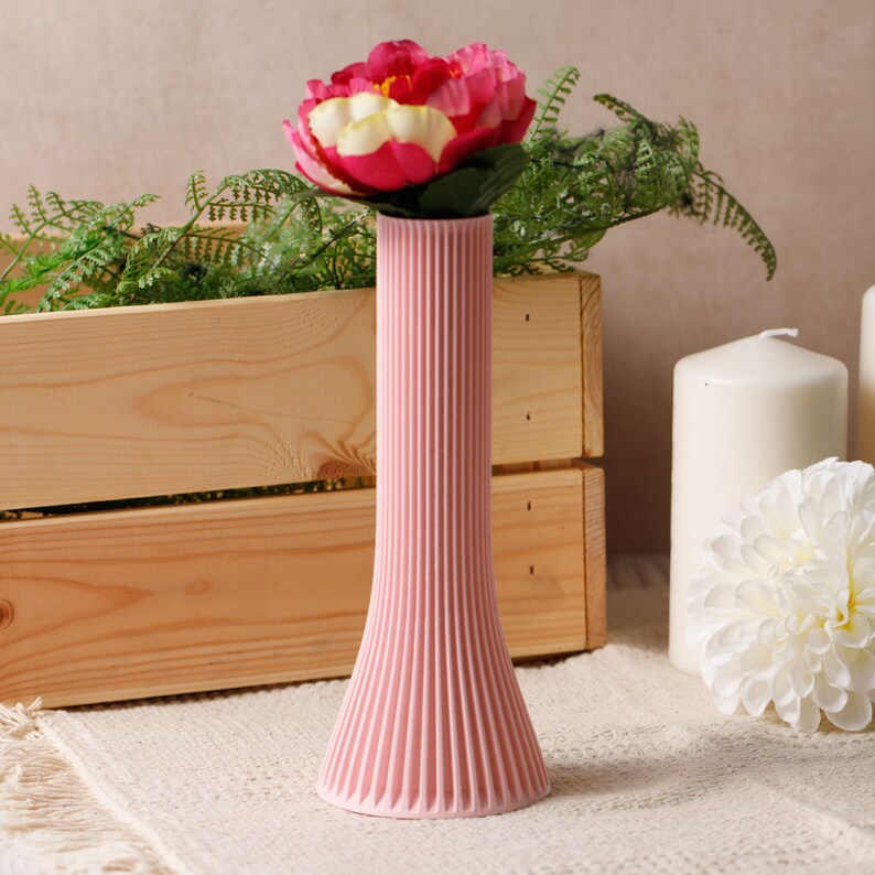 Eco-Friendly 3D Printed Dry Flower Vase Sustainable Polylactic Acid Minimalist Home Decor image 5
