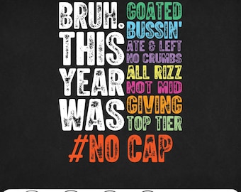 Bruh This Year Was Goated Bruh No Cap SVG PNG Student Quote Digital DownLoad Skibidi Png Funny svg Bruh No Cap Svg Bruh Png Bruh Teacher