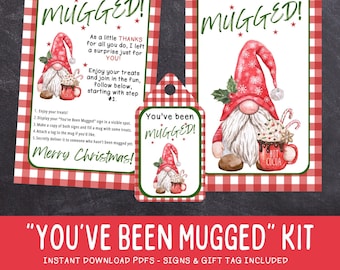 Sie wurden Mugged Kit | Ich bin Mugged Kit | Mitarbeiter Weihnachtsgeschenk | Weihnachtsnachbarschaftsspiel | Büro Ferien Spiel | Druckbares Spiel
