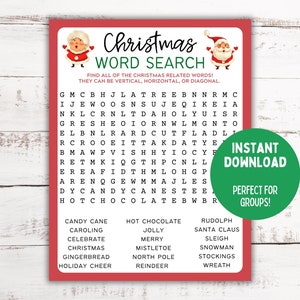 Christmas Word Search | Christmas Game for Kids | Printable Christmas Activity | Christmas Classroom Activity | Christmas Party Game