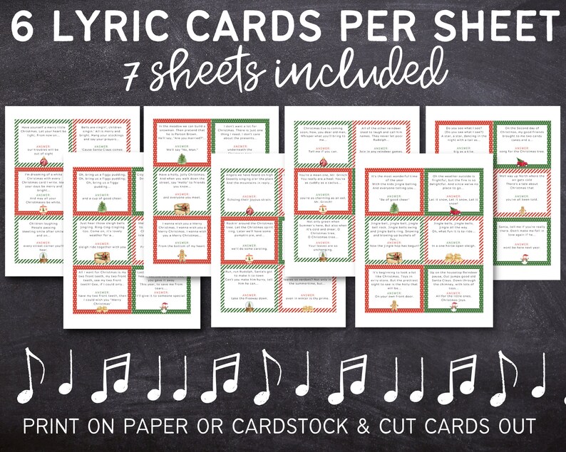 Christmas Carol Finish The Lyric Game Printable Christmas Etsy Christmas Carol Finish The Lyric Game Printable Christmas Etsy