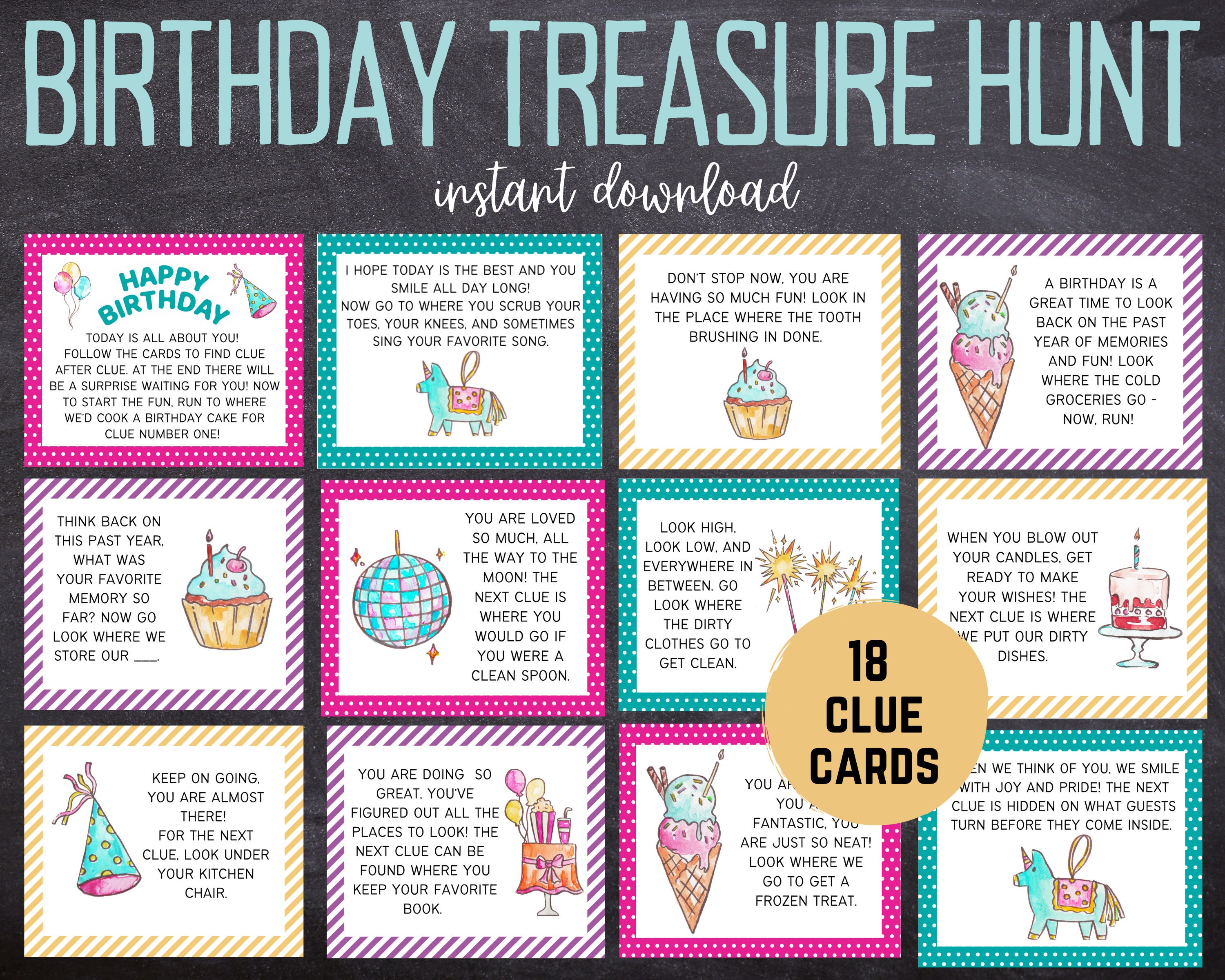 Birthday Scavenger Hunt For Kids Birthday Treasure Hunt Etsy Birthday Scavenger Hunt For Kids Birthday Treasure Hunt Etsy