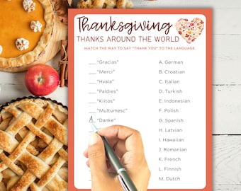 Thanksgiving Danke Rund um die Welt Spiel | Erntedank-Klassenzimmer | Erntedank Spiel | Thanksgiving Familienaktivität |