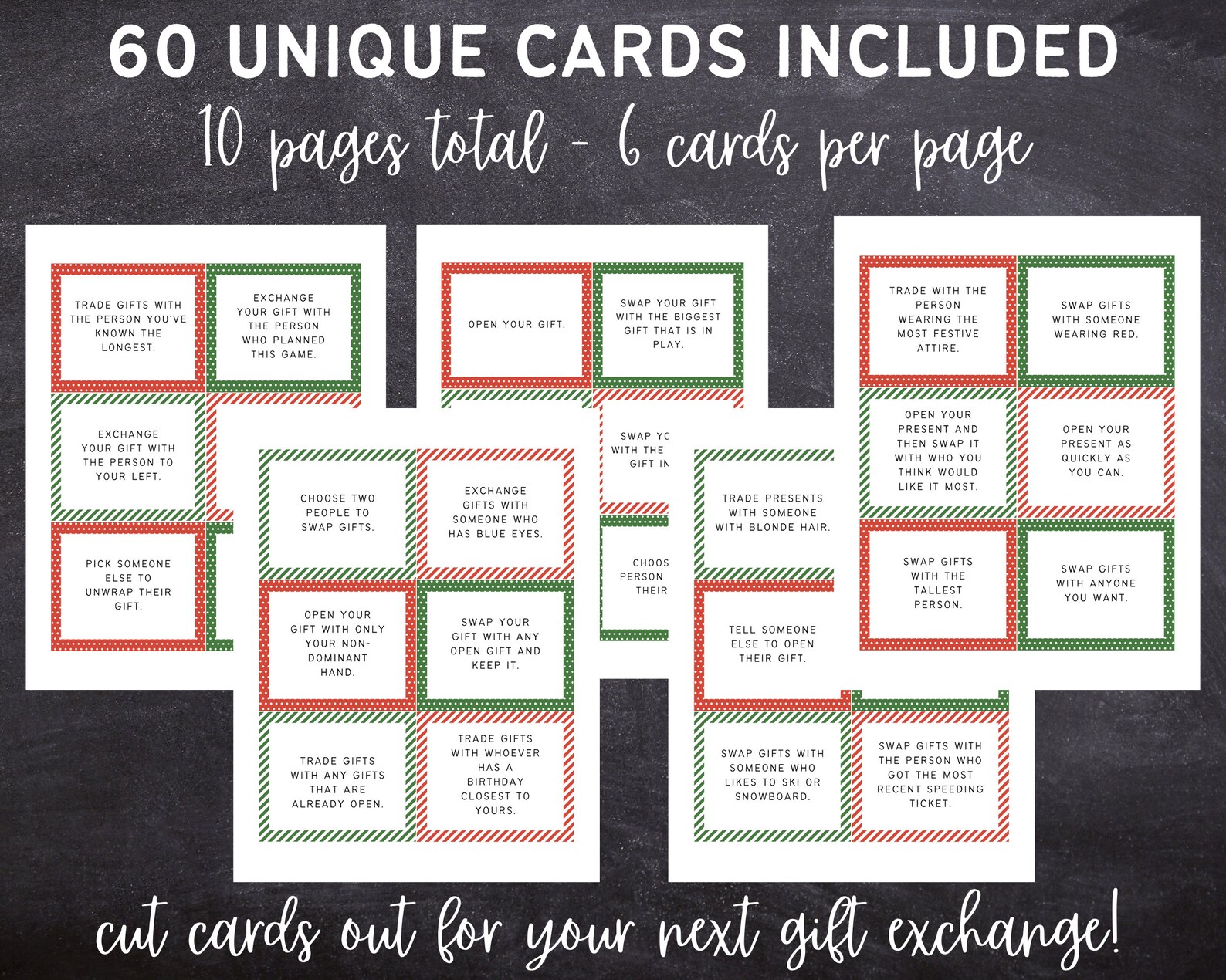 Christmas Gift Exchange Game Printable Christmas Game Etsy