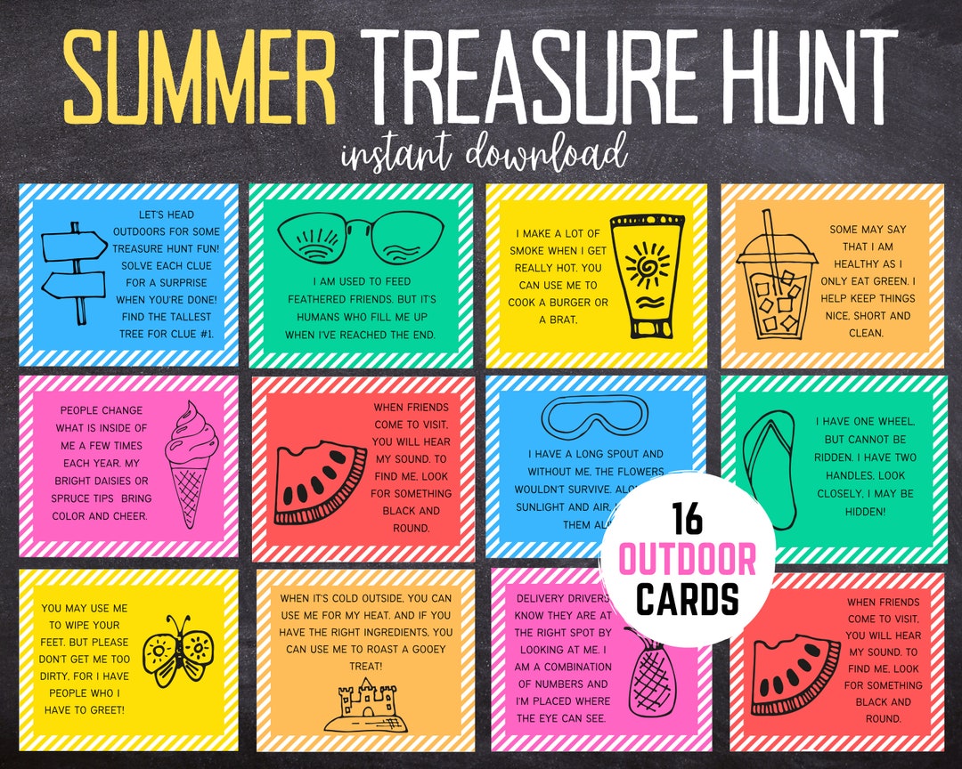 Summer Scavenger Hunt for Kids Teen and Tween Outdoor Hunt Scavenger Hunt for Older Kids Summer