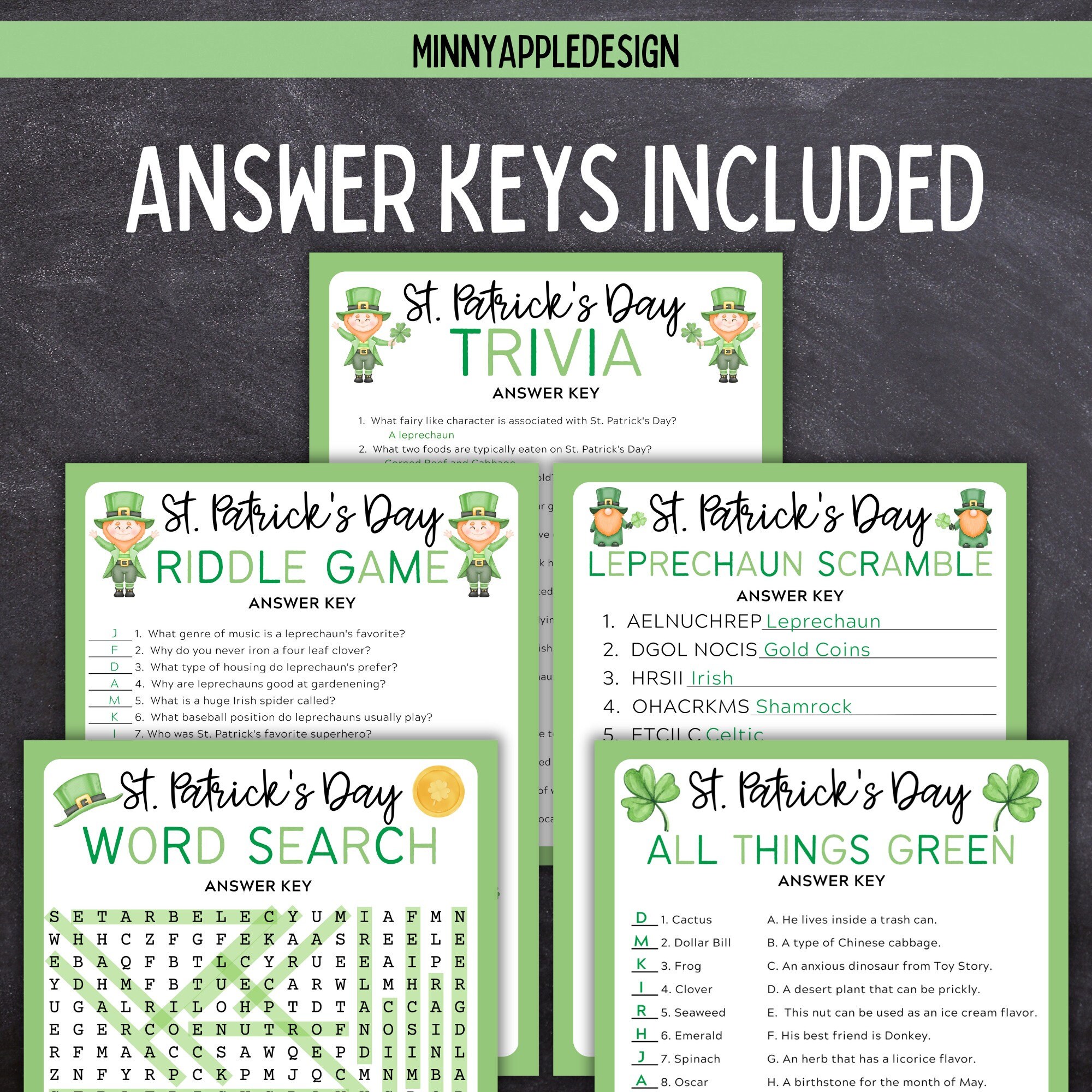 St Patricks Day Printable Games | St Patricks Games Bundle | St ...