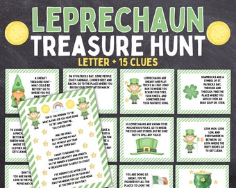 Chasse au trésor aux lutins | Lettre Leprechaun | Chasse au trésor de la Saint-Patrick | Jeu pour enfants de la Saint-Patrick