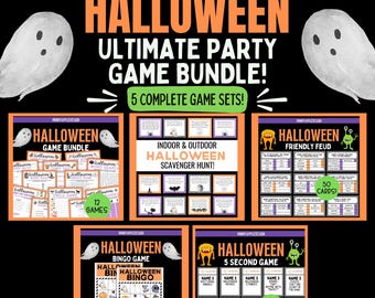 Ultimate Printable Halloween Game Bundle | Printable Halloween Games | Halloween Games for Adults & Teens | Halloween Party Activities