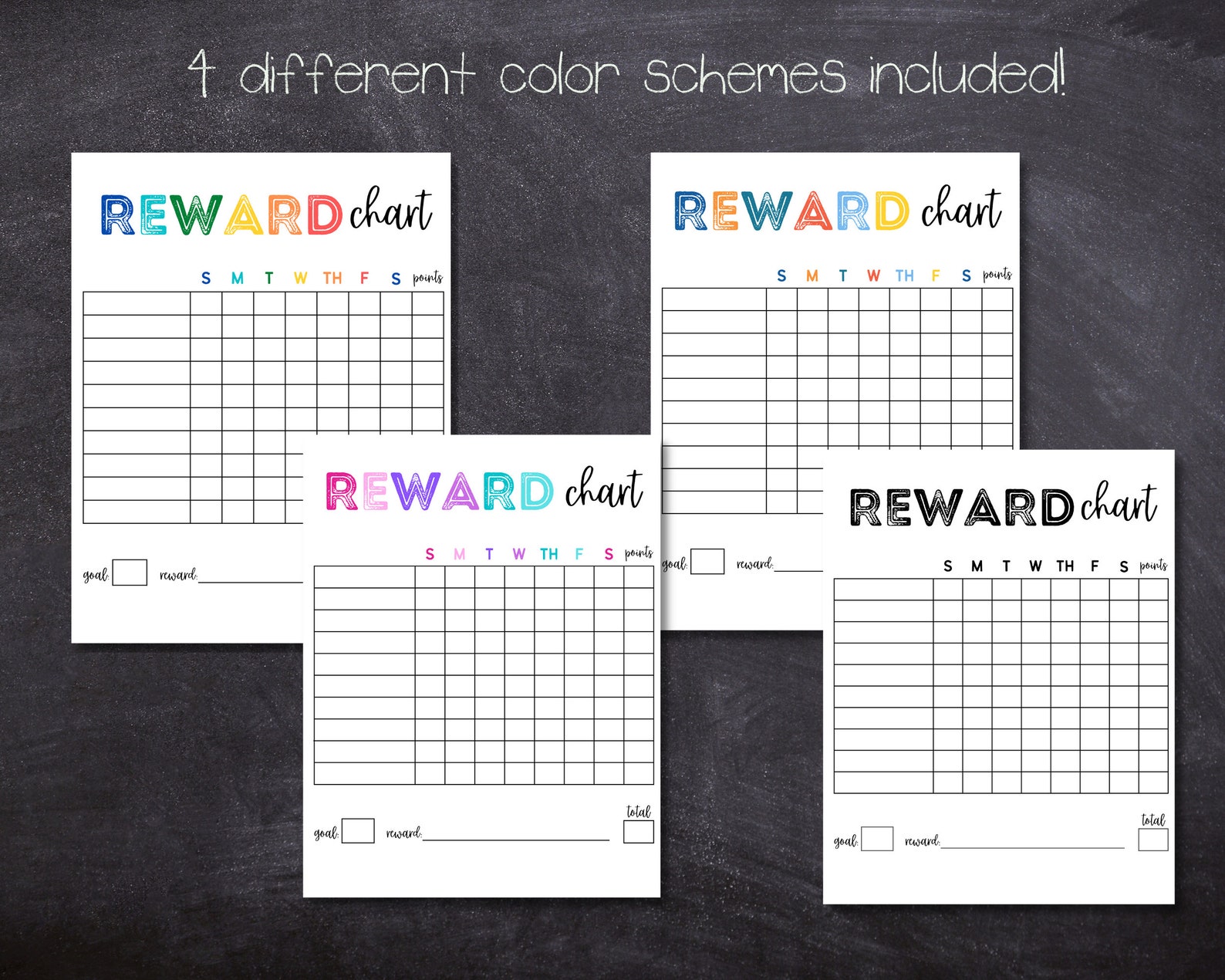 Printable Editable Weekly Kids Chore and Reward Chart | Instant ...