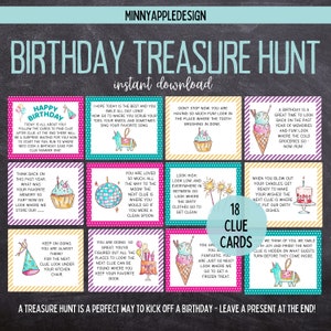 Birthday Scavenger Hunt for Kids | Birthday Treasure Hunt | Instant Download PDF | Birthday Printable Games for Kids