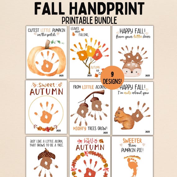 Fall Handprint Crafts | Fall Preschool Crafts | Toddler Craft | Fall Craft | Fall Activity | Autumn Handprint Crafts | Fall Kids Printable