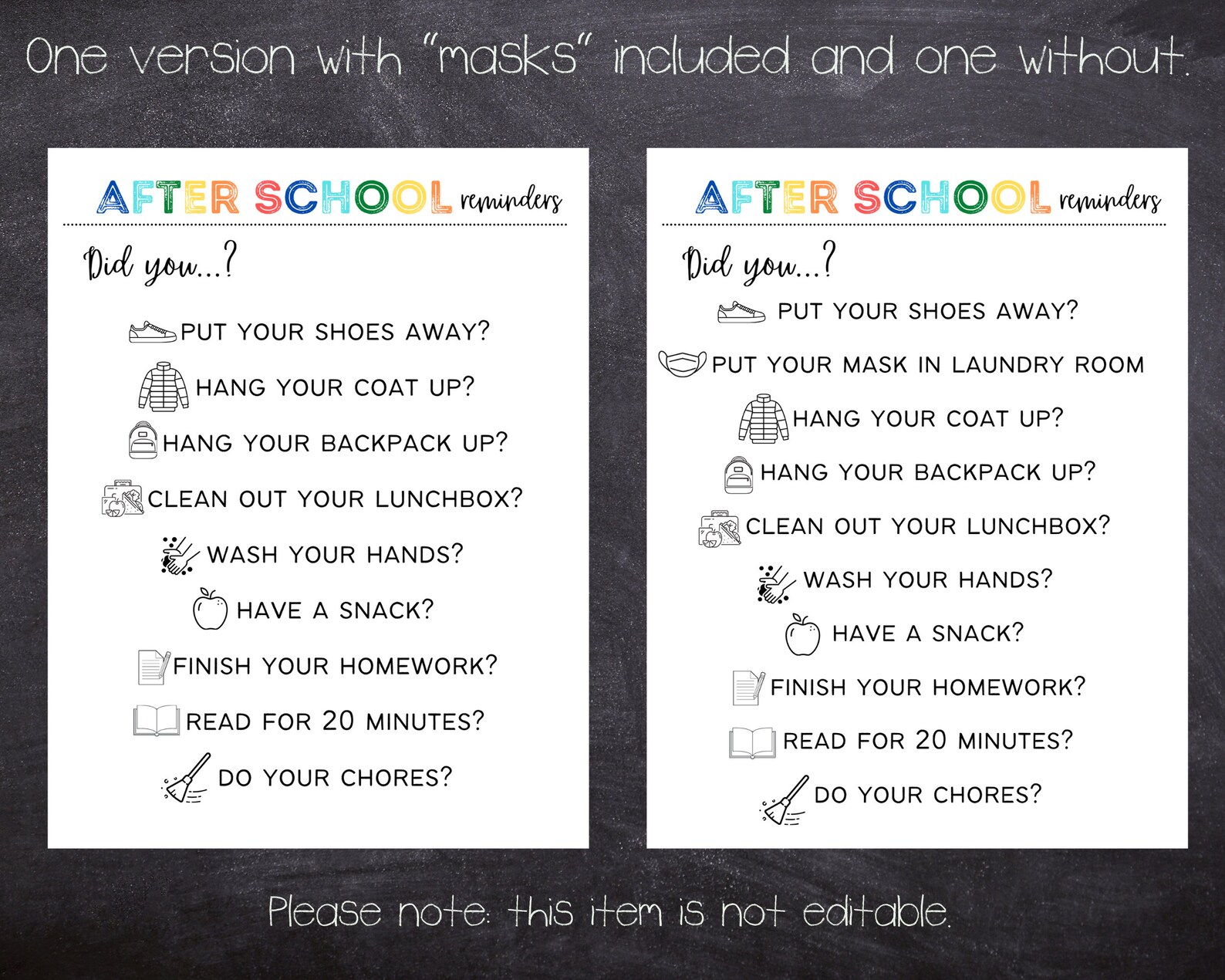 Printable After School Checklist Reminders for Kids | Etsy