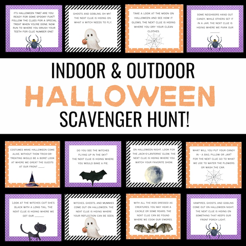 Halloween Scavenger Hunt for Kids | Indoor and Outdoor Treasure Hunt ...
