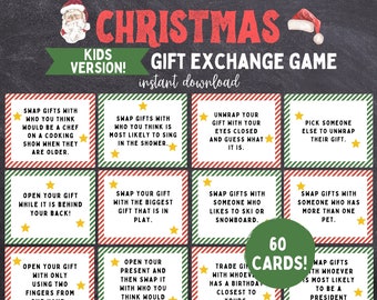 Christmas Gift Exchange Game Printable White (Instant Download) - Etsy