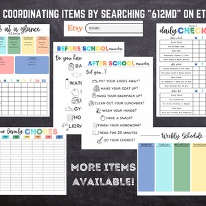 Printable Editable Daily Checklist for Kids, Teens, and Adults | Simple Chore Chart | Daily Routine Kids | Daily Routine Adult | 612MD image 4