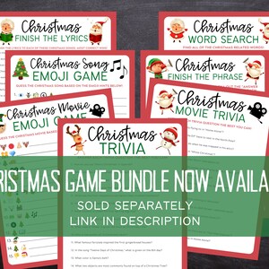 Name the Christmas Movie Game Printable Christmas Game - Etsy