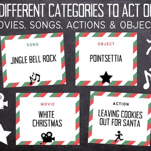 Christmas Charades Christmas Printable Game Christmas - Etsy