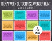 Outdoor Scavenger Hunt for Kids | Teen and Tween Scavenger Hunt  | Outdoor Treasure Hunt | Birthday Scavenger Hunt | Treasure Hunt for Kids