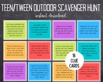 Outdoor Scavenger Hunt for Kids | Teen and Tween Scavenger Hunt  | Outdoor Treasure Hunt | Birthday Scavenger Hunt | Treasure Hunt for Kids