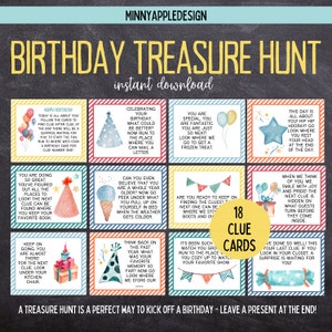 Birthday Scavenger Hunt for Kids | Birthday Treasure Hunt | Instant Download PDF | Birthday Printable Games for Kids