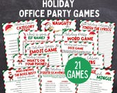 Printable Holiday Office Party Games | Holiday Games | Holiday Printable Games | Work Christmas Party Activities | Adult Christmas Party