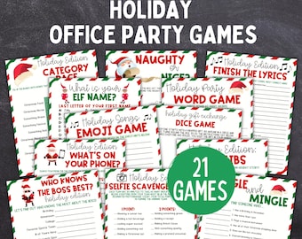 Druckbare Urlaub Büro Party Spiele | Ferienspiele | Feiertage Spiele zum Ausdrucken | Arbeiten Weihnachtsfeier-Aktivitäten | Weihnachtsfeier für Erwachsene