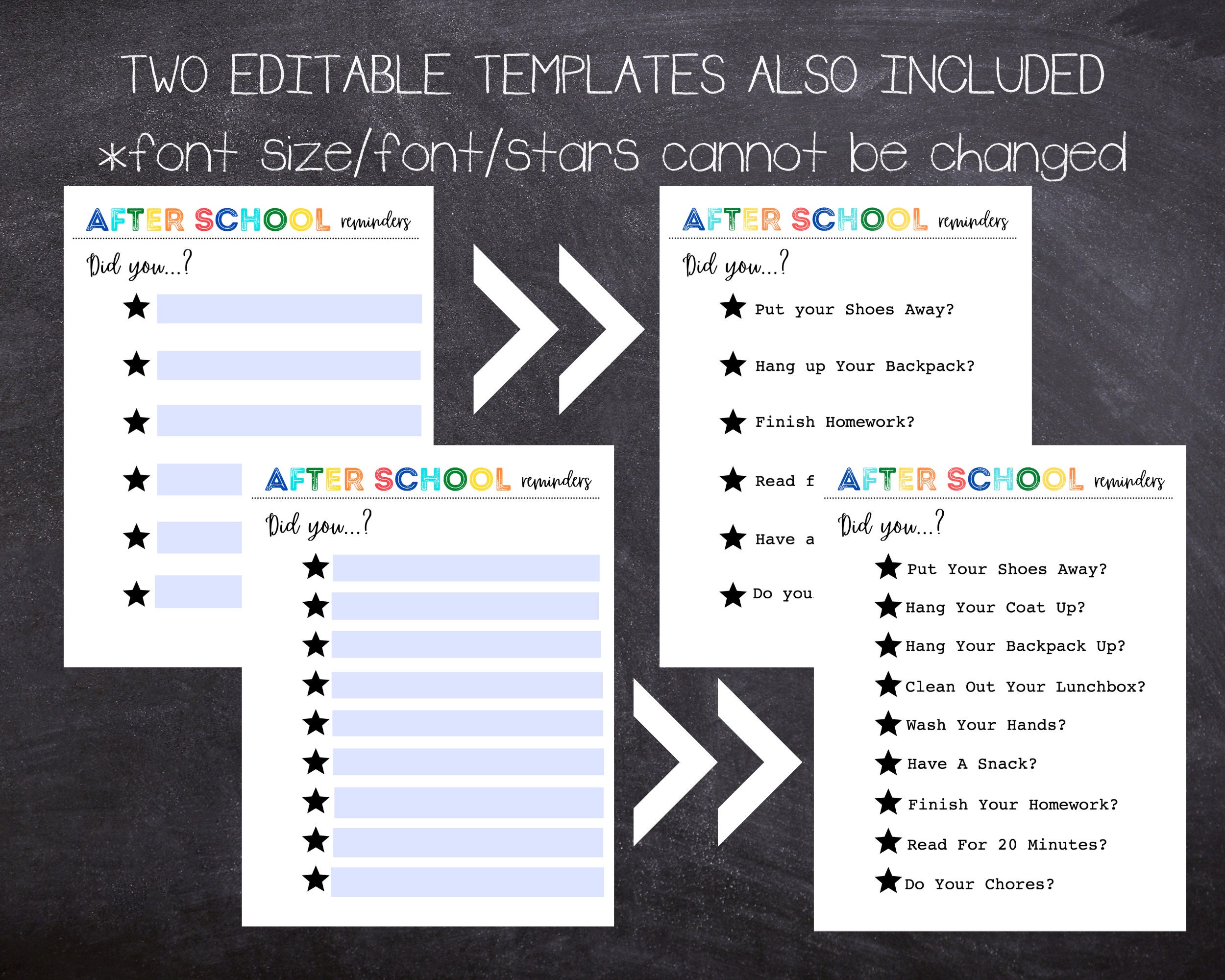Printable After School Checklist Reminders for Kids - Etsy