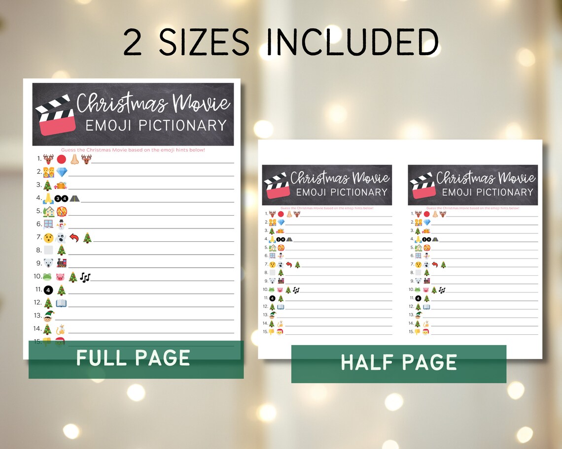 Christmas Movie Emoji Pictionary Christmas Movie Christmas  Etsy