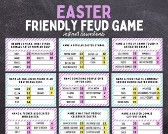 Easter Friendly Feud Game | Printable Easter Game |  Easter Party Game | Easter Game Adults Family