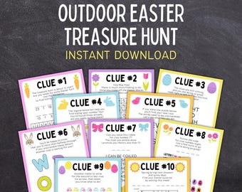 Outdoor Easter Treasure Hunt | Easter Egg Scavenger Hunt | Easter Riddles and Games | Easter Bunny Clues | Easter Egg Clues