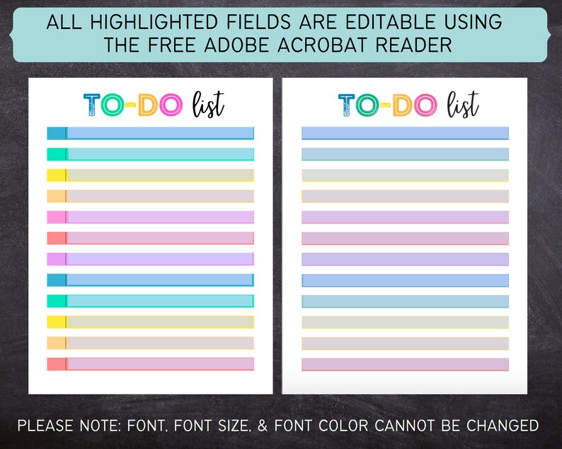 Printable Editable to Do List for Kids Teens Adults and - Etsy