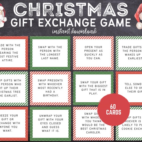 Christmas Gift Exchange Game Yankee Swap White Elephant Etsy