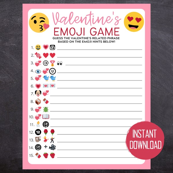 Valentine's Day Emoji Game | Valentines Day Activity | Valentines Day Game | Valentines Party Game | Valentines Emoji Game