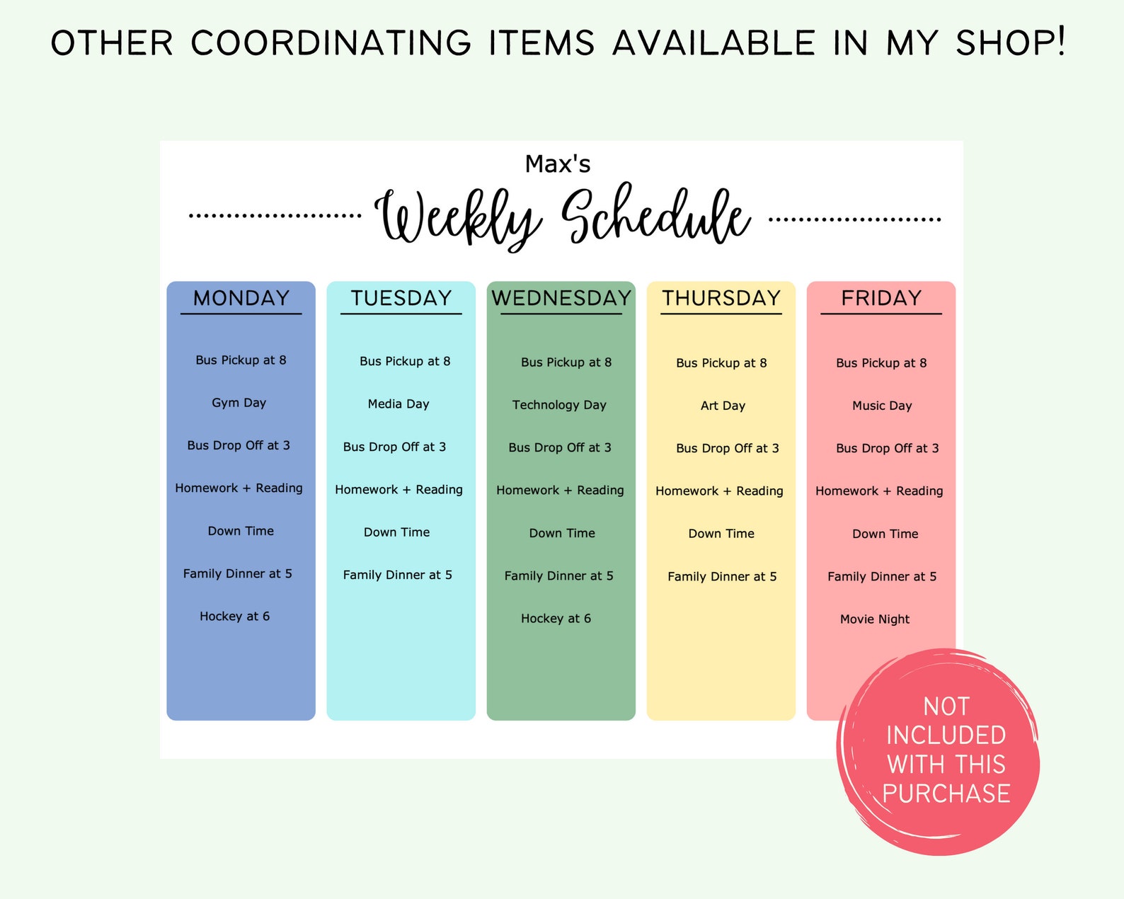 Printable Editable Weekly Family Chore Chart Family Planner - Etsy