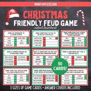 Christmas Friendly Feud Game | Printable Christmas Game |  Christmas Party Game | Christmas Game Adults Family | Christmas Trivia |