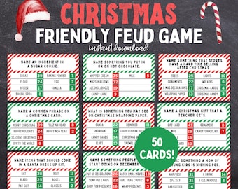 Christmas Friendly Feud Game | Printable Christmas Game |  Christmas Party Game | Christmas Game Adults Family | Christmas Trivia |