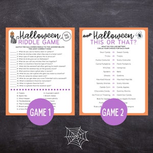 Paquete de 12 juegos imprimibles de Halloween / Juegos de fiesta de Halloween / Juegos de Halloween para niños, adolescentes y adultos / Actividades imprimibles de Halloween imagen 2