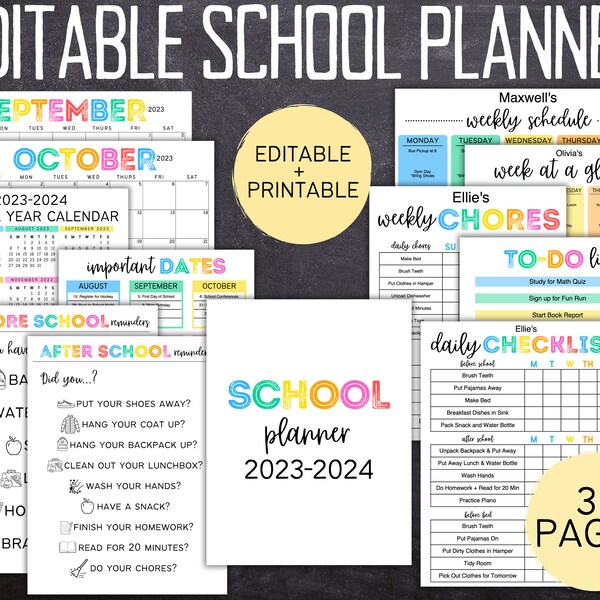 School Checklist 2023 2025 Etsy