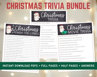 Christmas Game Bundle | Christmas Trivia Games | Christmas Printable Games | Christmas Family Activity | Christmas Party Game