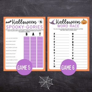 Paquete de 12 juegos imprimibles de Halloween / Juegos de fiesta de Halloween / Juegos de Halloween para niños, adolescentes y adultos / Actividades imprimibles de Halloween imagen 4