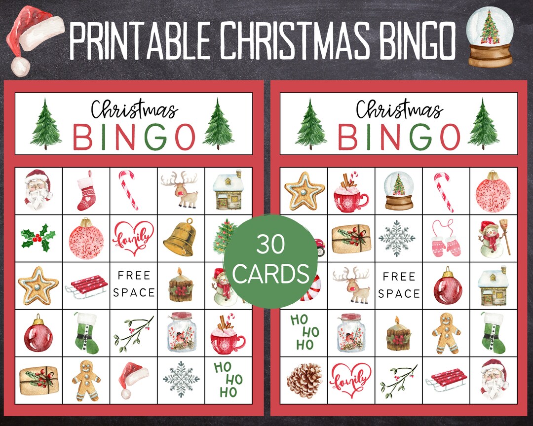 Christmas BINGO Game for Kids and Adults Christmas Printable - Etsy