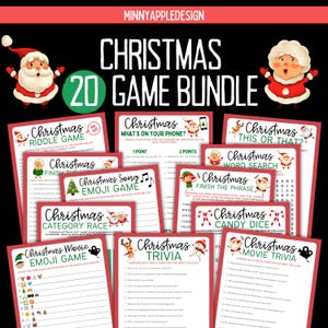 Printable Christmas Game Bundle | Christmas Party Games | Christmas Games Printable | Christmas Family Games | Christmas Trivia |