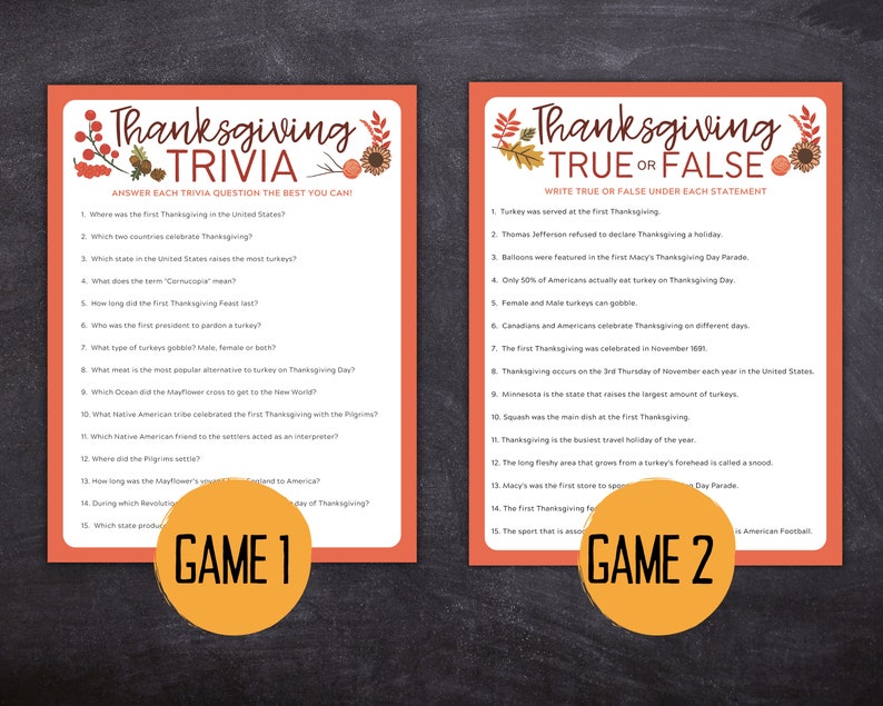 Thanksgiving Printable Games Thanksgiving Games Bundle - Etsy